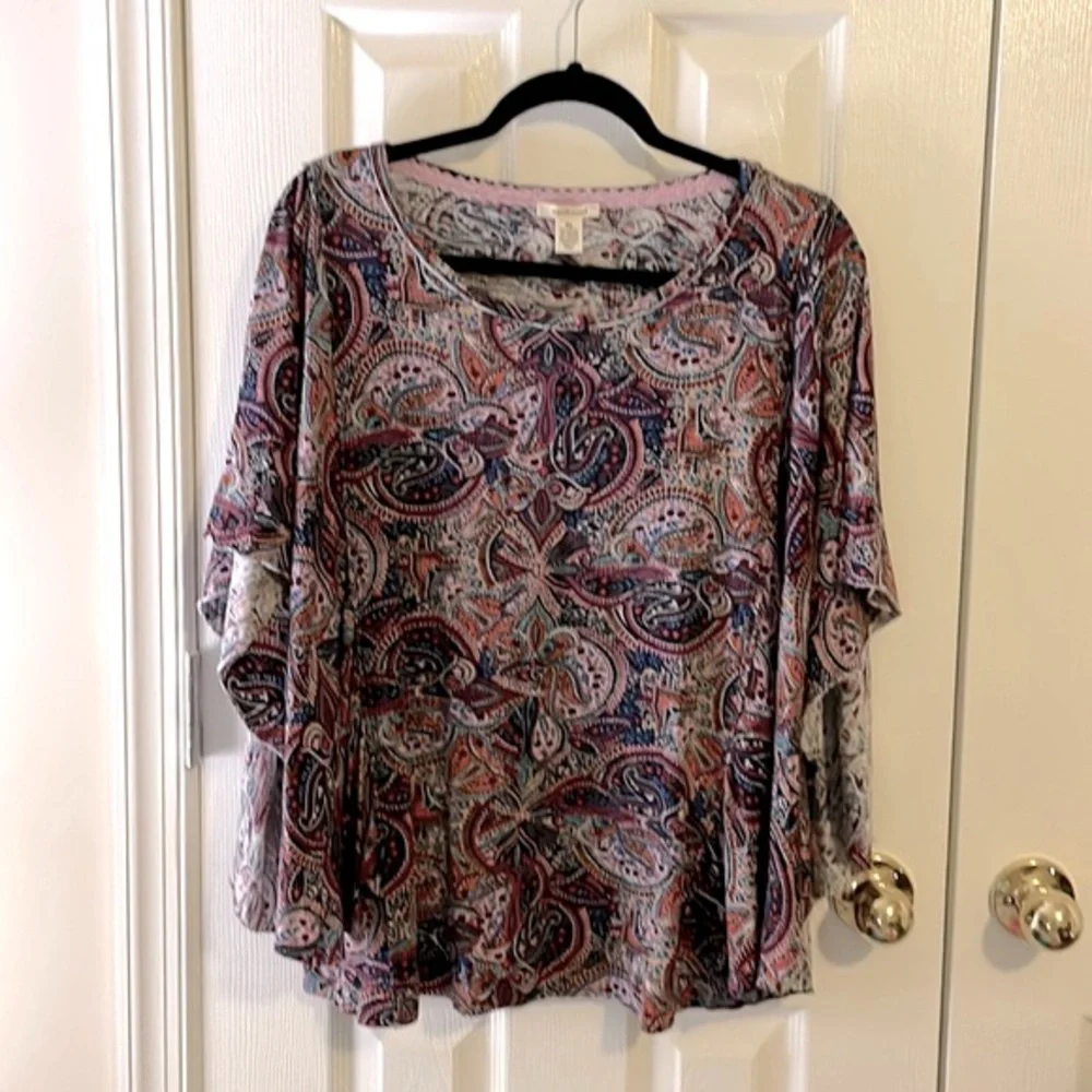 Westbound Paisley Pattern Top Size XL - Picture 1 of 5